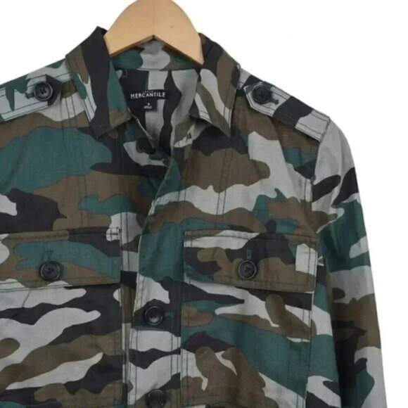 J.Crew Mercantile Camo Utility Shacket Green Brown Size Small - Picture 6 of 16